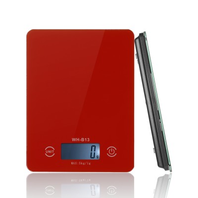 Red White Black Glass Touch Digital Kitchen Scale 5 kg